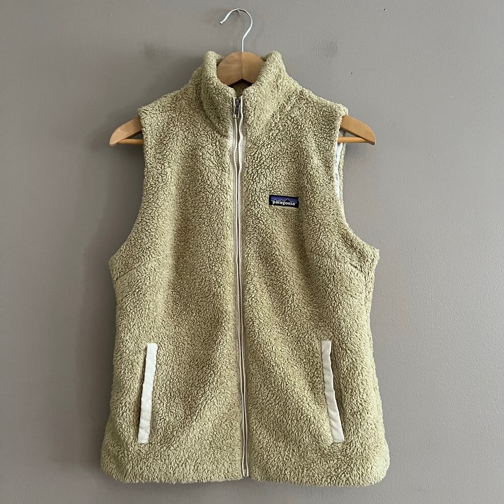 Patagonia Womens Size L Beige Los Gatos Vest Full Zip Fleece Jacket Sherpa